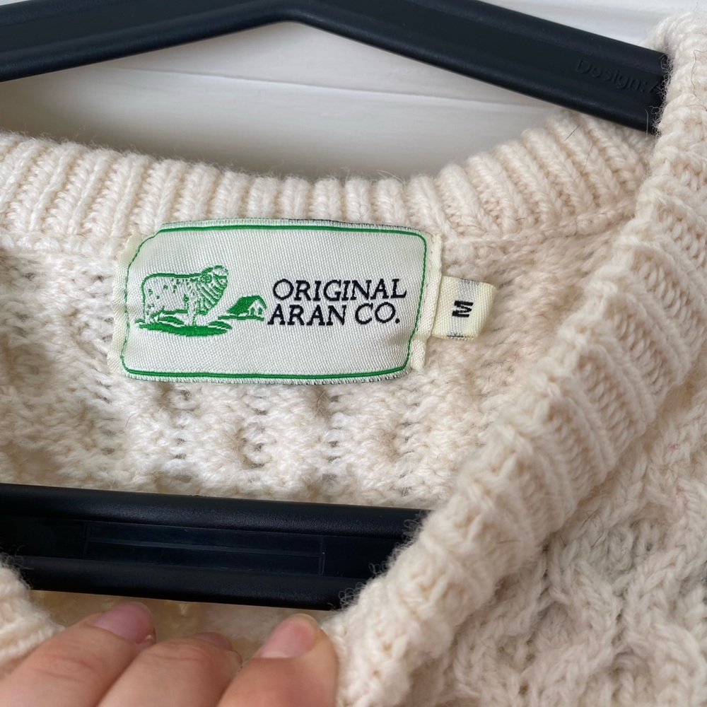 Real Irish Aran Wool Sweater Size M